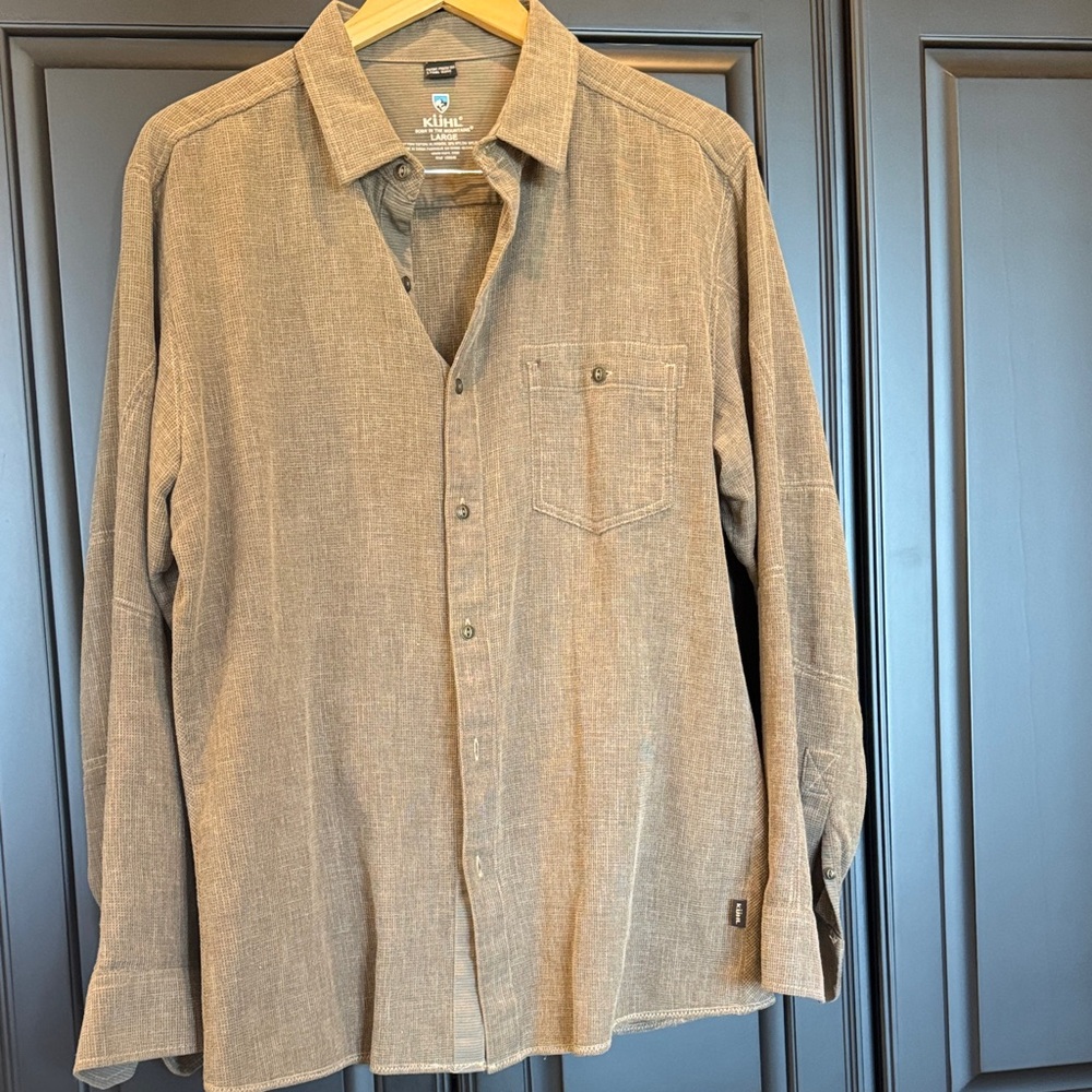 Kuhl Tan Long Sleeve outdoor camping and hiking Shirt